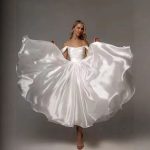 One-shoulder satin wedding dress - Image 4