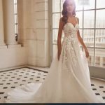 Off-the-shoulder sweetheart satin wedding gown - Image 3